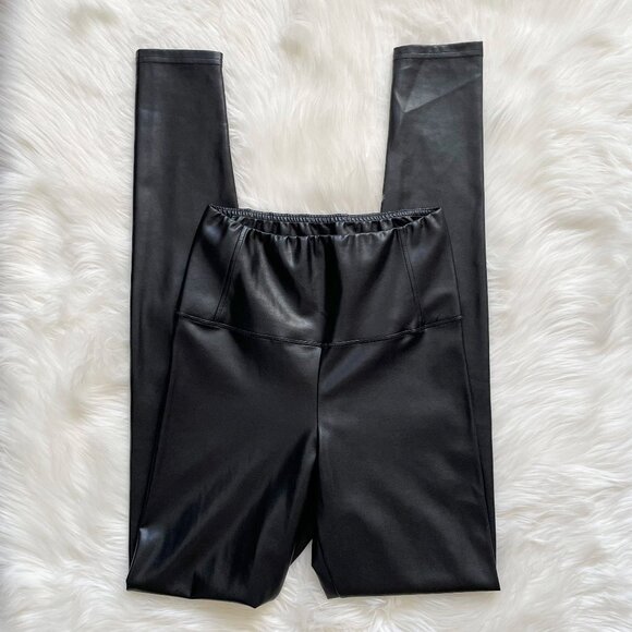 Aritzia Wilfred Free Black Japanese Vegan Leather Daria High Waist Leggings - Picture 2 of 8